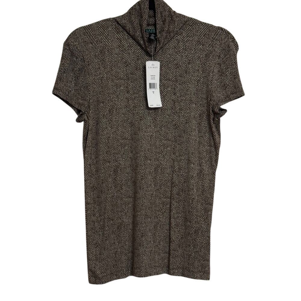 Lauren Ralph Lauren Brown Herringbone Women’s Top Size M